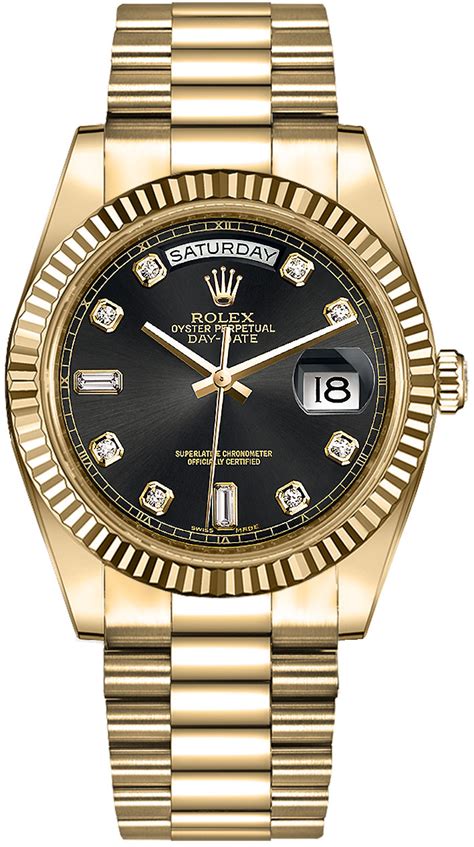 rolex day date schwarz gold